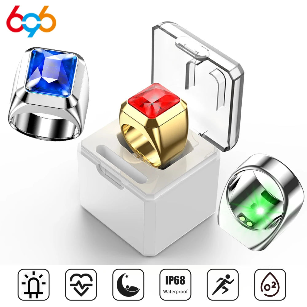 Fashion Smart Rings Heart Rate Health Monitor Waterproof Sleep Monitoring Rings LED light reminder Sports Fitness Gifts Oasis Select