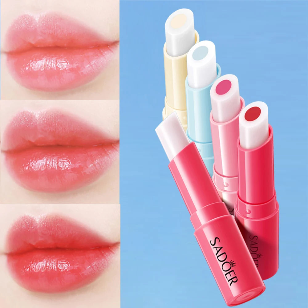 2.5g/pc Color Changing Lipstick – Strawberry Orange Peach Avocado Fruit Flavored Heart Core Lip Balm Moisturizing Hydrating Oasis Select