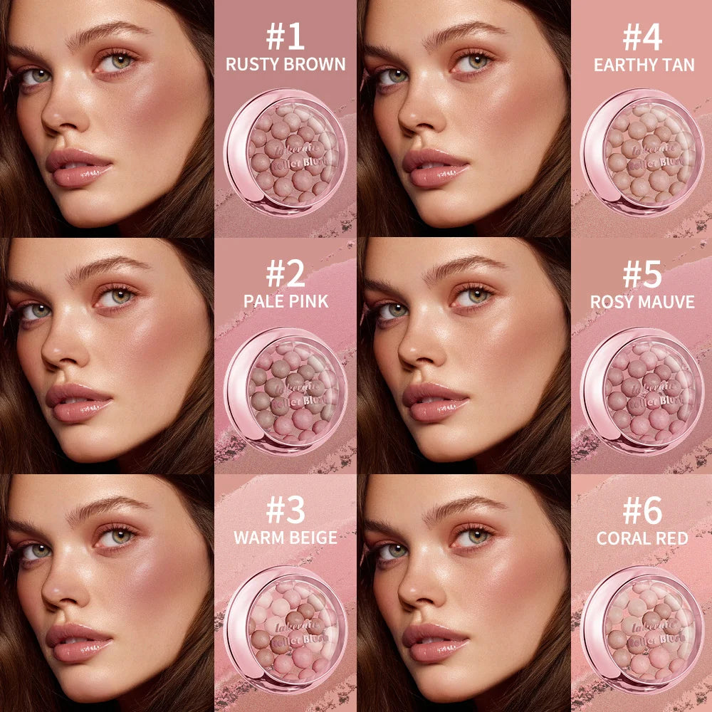 Lakerain Roller Blush Long-lasting Holding Natural Makeup Spherical Appearance Design Powdery Texture Pearlescent Effect Blush Oasis Select