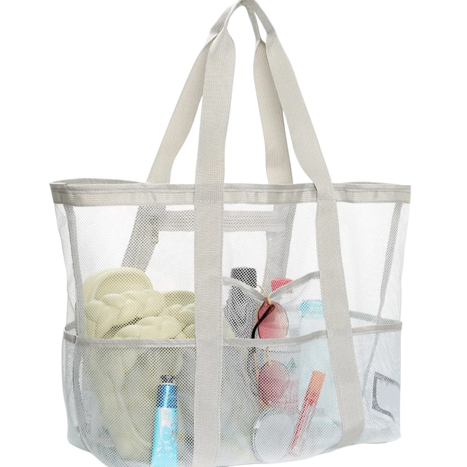 Mesh Beach Tote Bag | Large Multi-Pocket Pool & Travel Bag