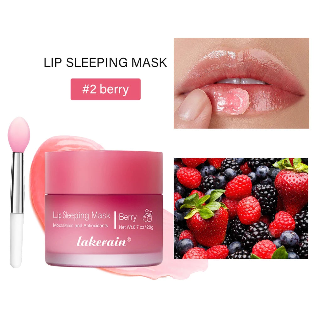 Lip Sleeping Mask – Overnight Vitamin C Hydrating Lip Treatment Overnight Lip Mask Oasis Select 02 Berry and brush