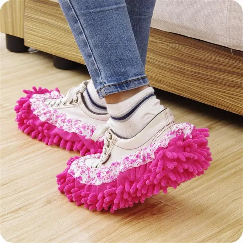 2pcs Dust Cleaner Grazing Slippers House Bathroom Floor Cleaning Mop Cleaner Slipper Lazy Shoes Cover Microfiber Duster Cloth Oasis Select