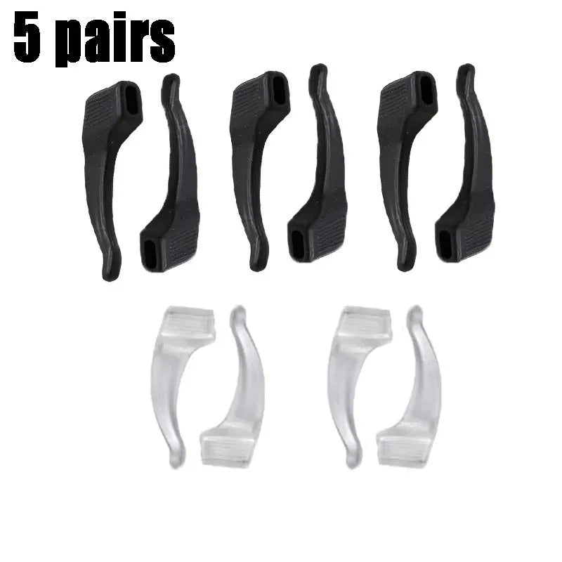 5-20pairs Clear Anti-slip Ear Hook Eyeglasses Accessories Grip Anti-fall Eyewear Holder Glasses Leg Ear Sleeve Bracket Fastener Oasis Select 5 pairs-mix
