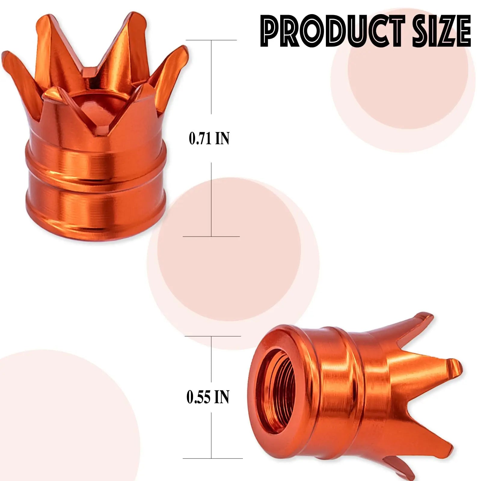 Aluminum alloy crown valve cap universal for all valves American 8v1 thread Oasis Select
