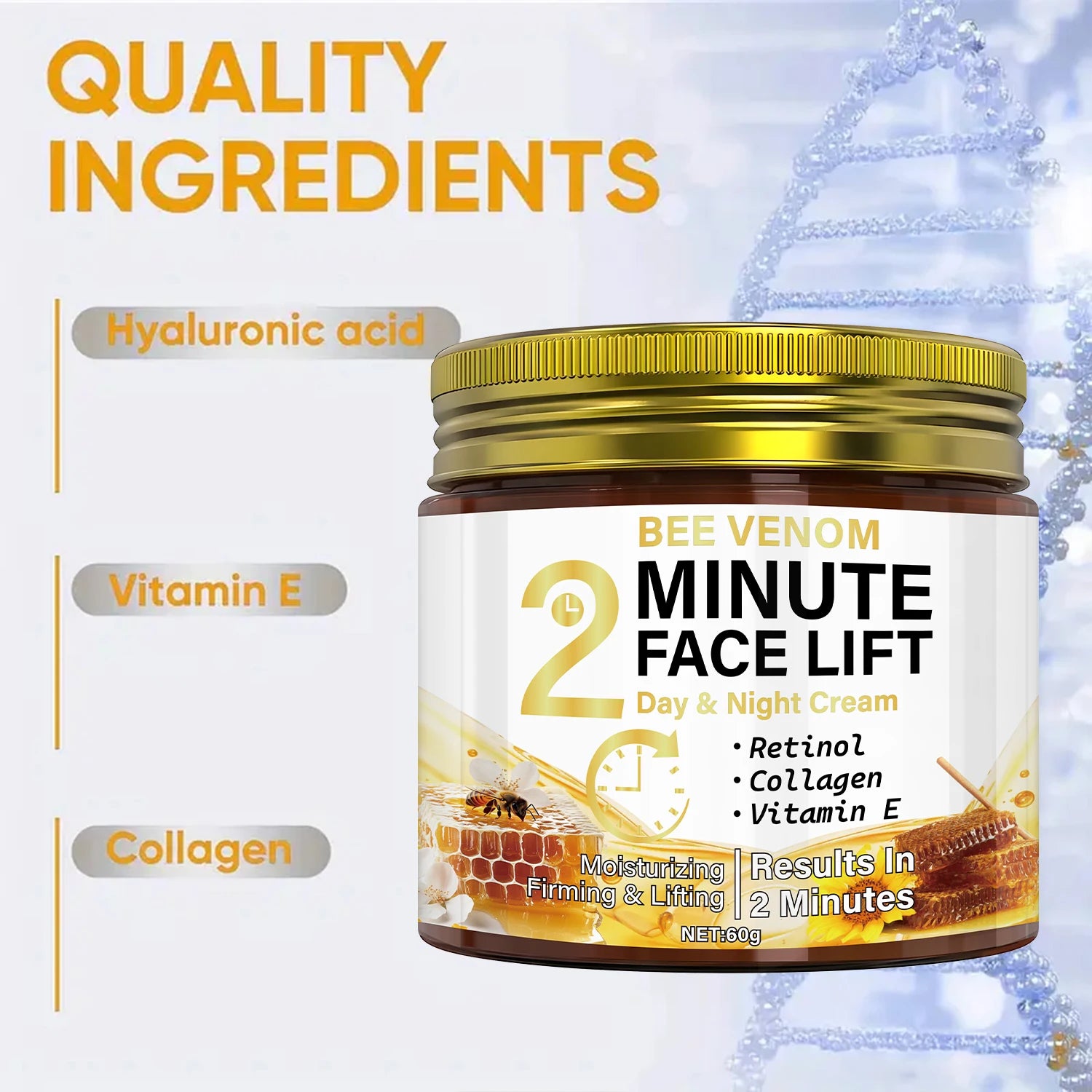 Bee Venom Anti-Aging Day & Night Cream with Retinol & Collagen - Intense Moisturizing & Firming Face Lift Treatment Oasis Select
