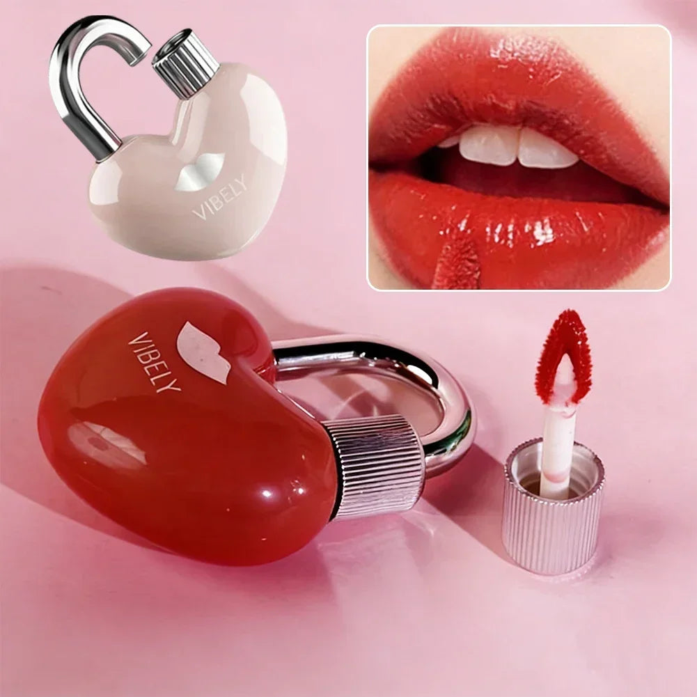 Vibrant Color Water Gloss Lip Gloss Lockheart Sweet Hydrating Mirror Pendant Lipstick Non Long Lasting Makeup Oasis Select
