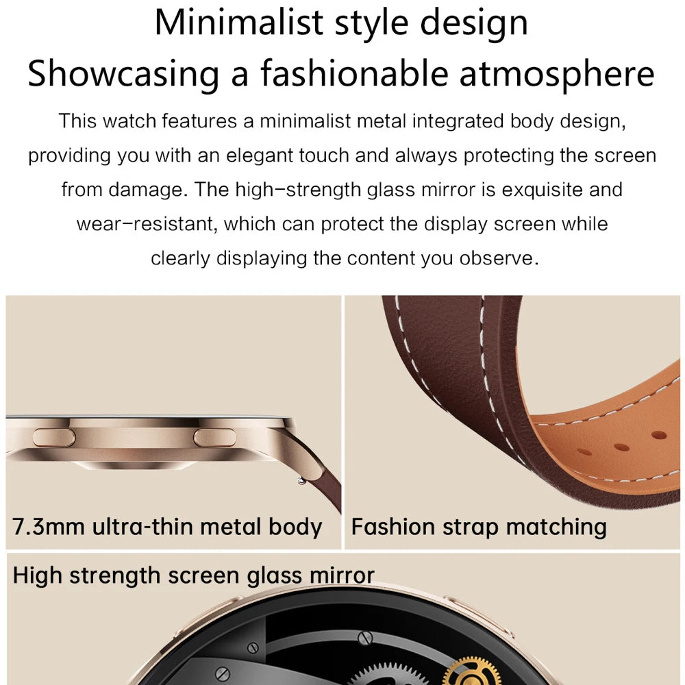 BT Call Smartwatch 1.75 Inch AMOLED Screen 6.9mm Ultra Thin Body Smart Watches Women Heartrate 3D Dynamic Dial Sports Lady Music Oasis Select