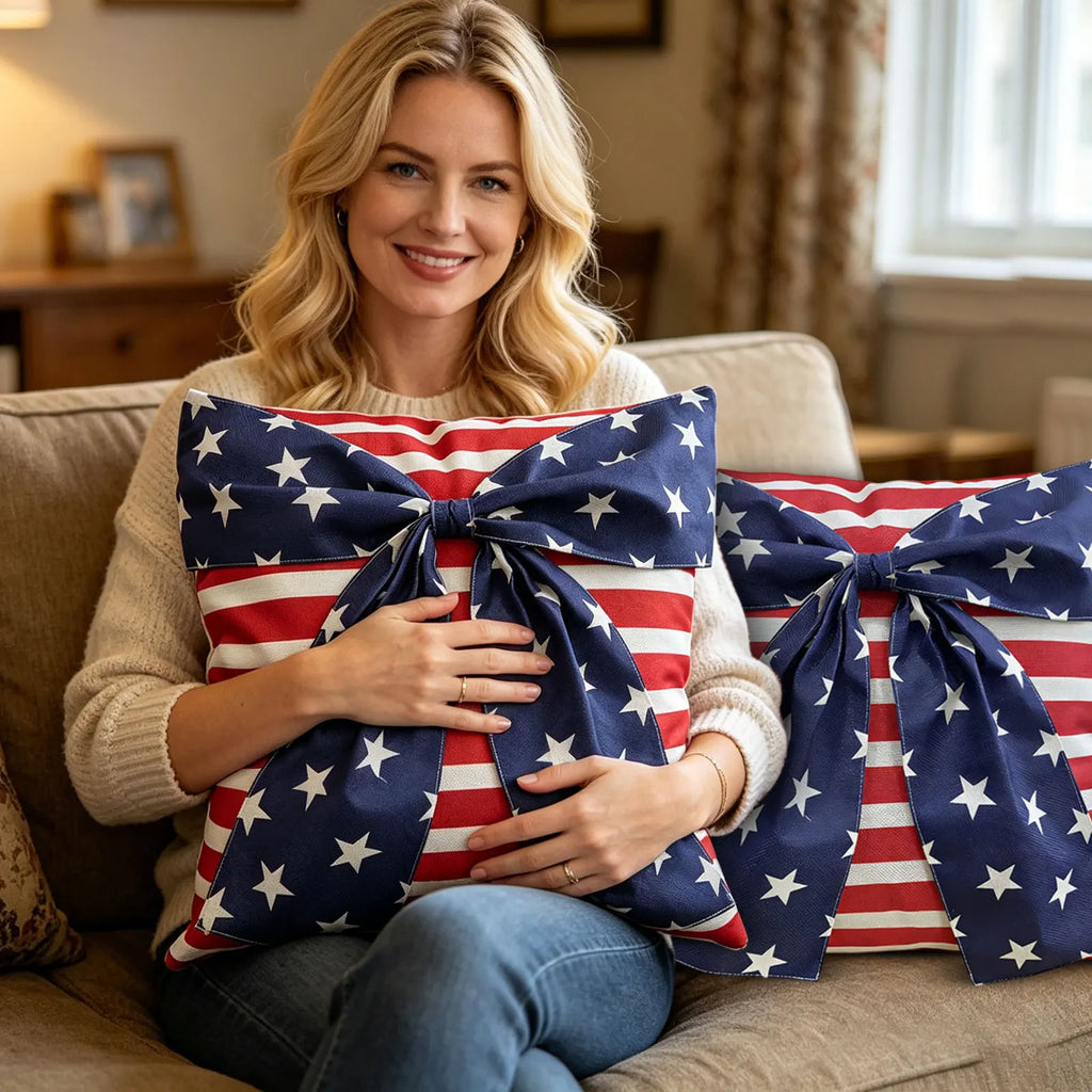 4th of July Patriotic Pillow Cover – Stars & Stripes Cushion Holiday Pillow Cover Oasis Select