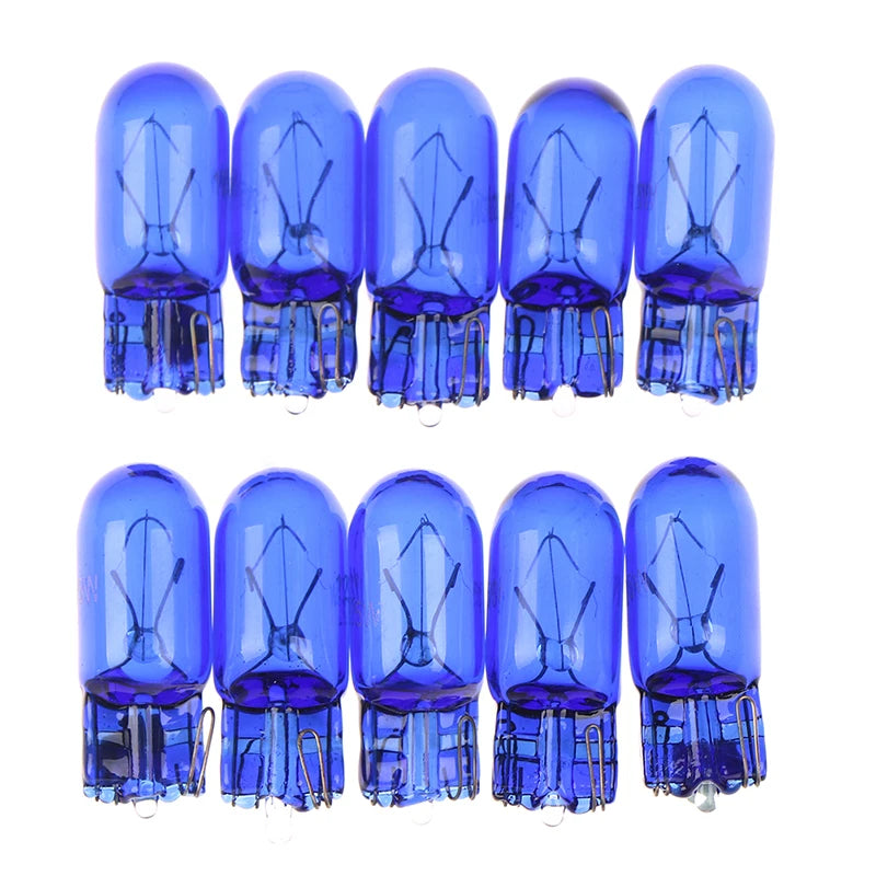 10Pcs Car Halogen W5W/T10 168 Wedges 12V 5W xenon Signal Lamp 6000K White Instrument Light Reading Light Clearance Lamp Oasis Select 10pcs