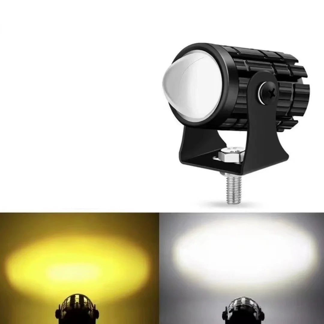1/2PCS Motorbike LED Spotlights, Dual Color Universal Mini Driving Light for Truck & Off-road Oasis Select white yellow 1pcs