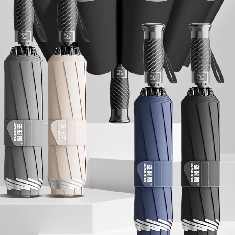 Fully Automatic Reverse Umbrella Thickened and Reinforced for Men and Women Sun Protection and Rainproof Windproof Umbrella Oasis Select