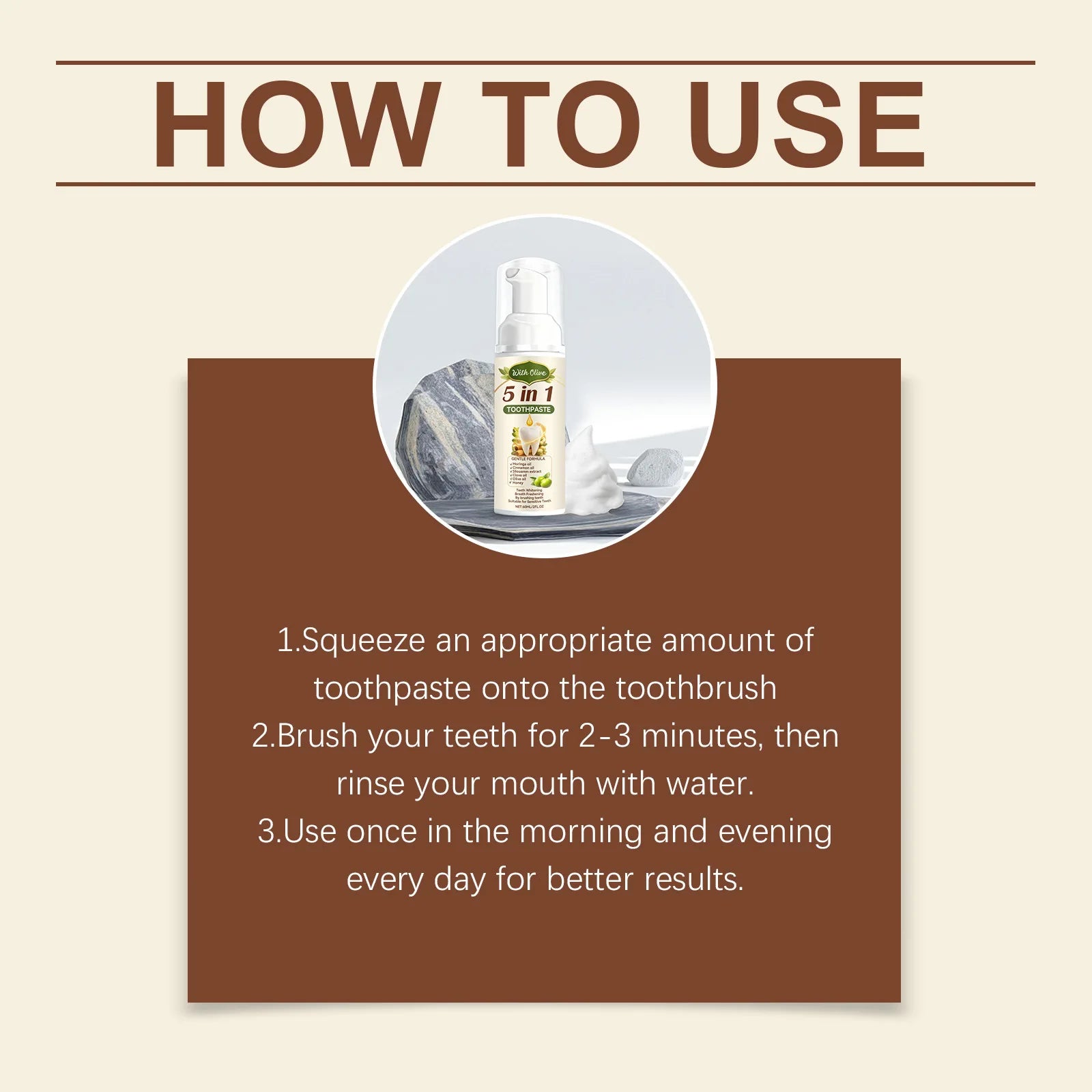 Olive Teeth Clean Toothpaste Mild Foaming Deep Cleaning Offer Oral Health Environment Keep Freshness Breath Portable Toothpaste Oasis Select