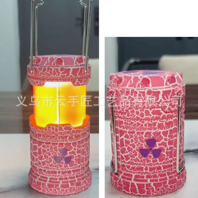 Nuclear Reactor Lantern Gift Mini Handheld Nuclear Reactor Lantern Toy Doomsday Nuclear Reaction Push Simulation Illuminator Oasis Select Pink crack 190mmX68mm