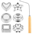 Cast Rosette Iron Mold Set 2/4/7Pcs Bunuelos Mold With Handle Timbale Pastry Tools Achappam Cookie Maker Oasis Select 6PC