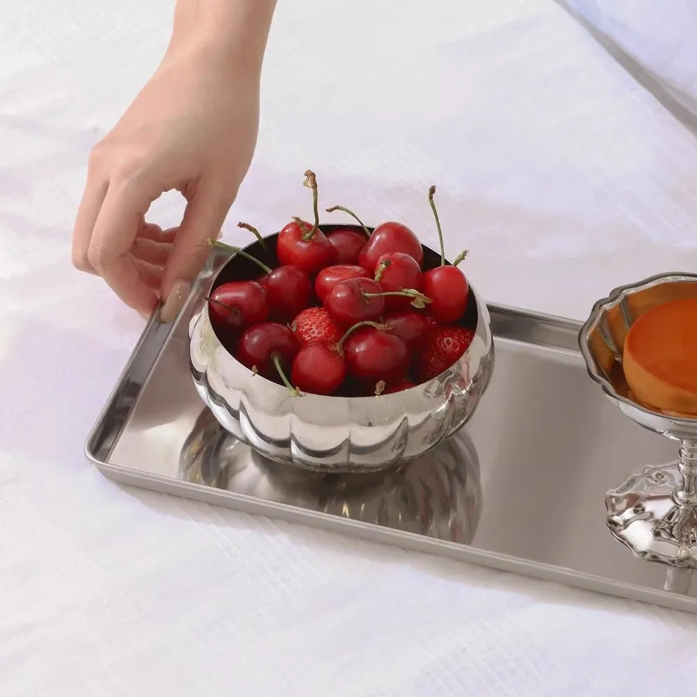 304 Stainless Steel Pumpkin Shaped Bowl Korean Style Dessert Bowl Multi‑use Salad Ice Cream Smoothie Fruit Bowl Stackable Rust ﻿ Oasis Select