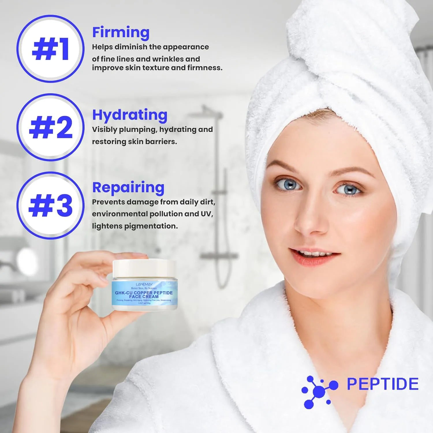 Blue Copper Peptide Face Cream & GHK-Cu Snap-8 Serum Set