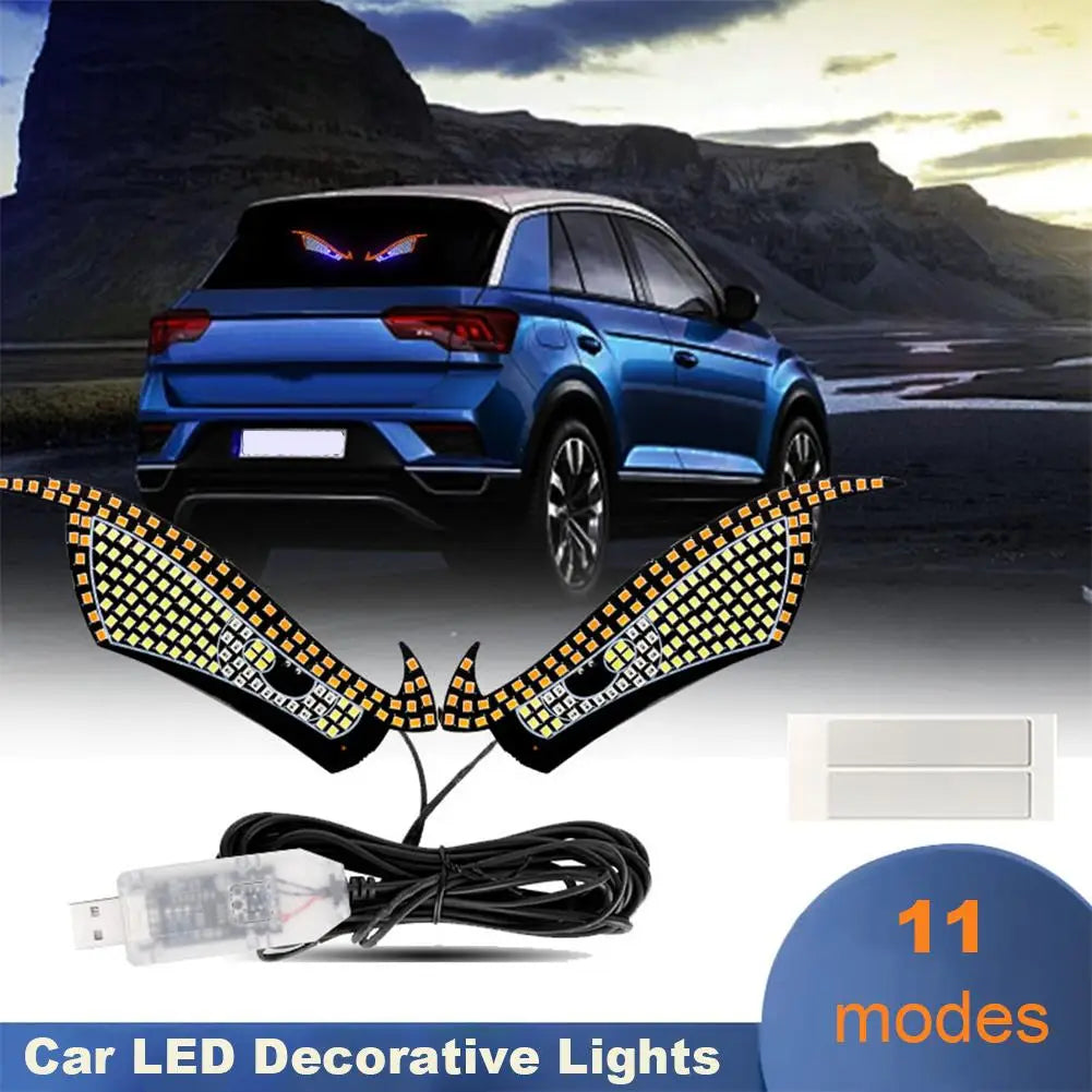 Car LED Devil Eyes Light Decorative Lights USB Warning Lights Dynamic Demon Eye Lights Atmosphere Light Auto Accessories Oasis Select