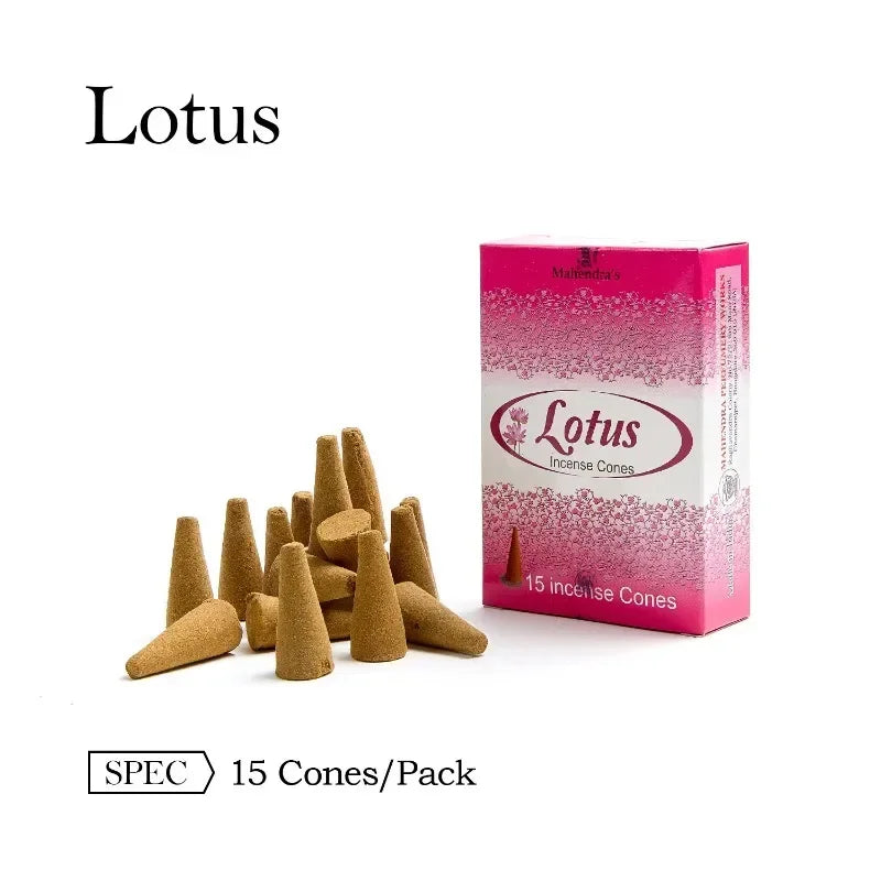 6 Boxes Tower Incense Cones Mahendra Rose Lavender Aromatherapy for Smoke Odor Remover Anxiety Relief Meditation Fragrance Oasis Select lotus 6 boxes