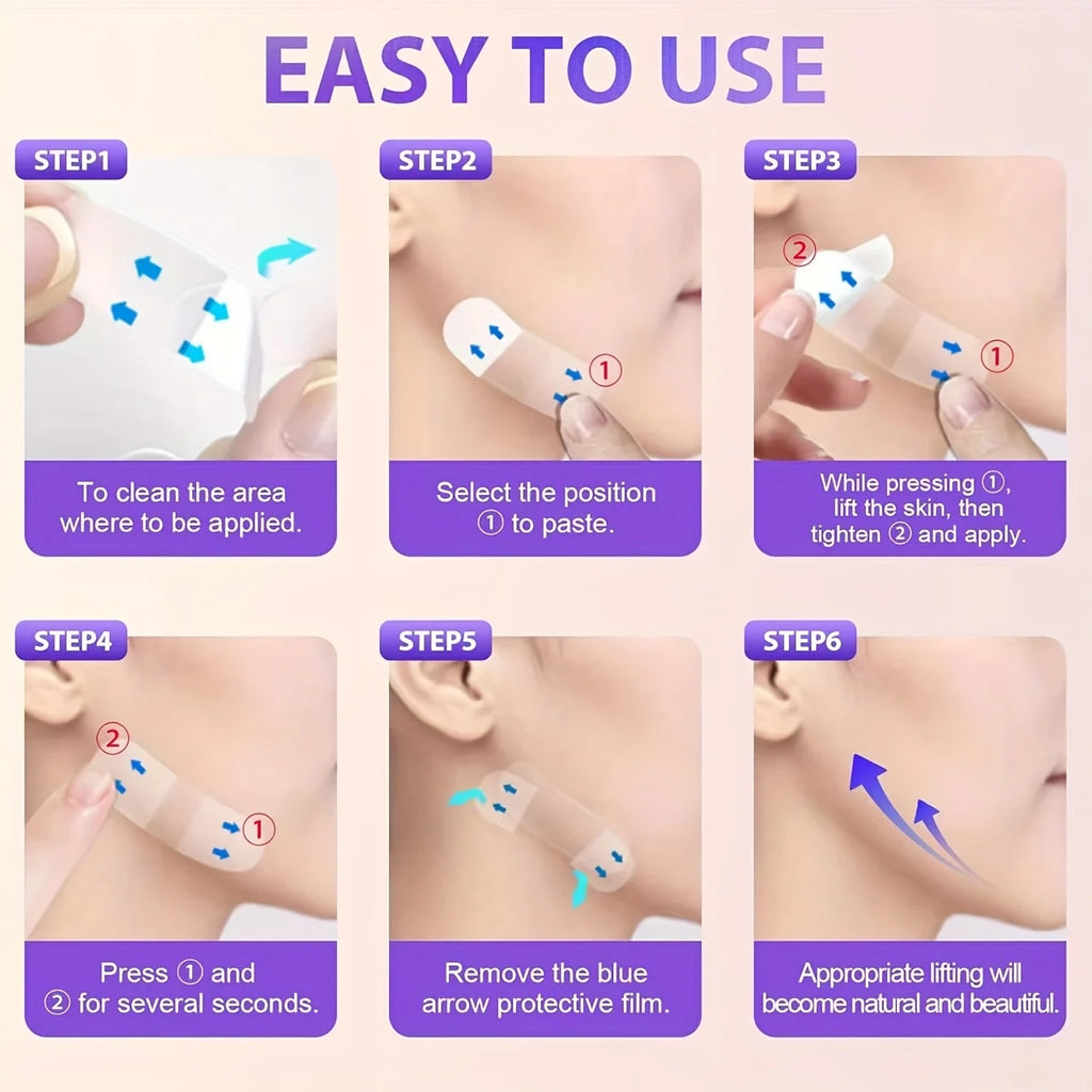 180/100pcs - Facial Tape Lift Invisible Patch, Suitable for Wrinkles, Chin, Neck, V-Shaped Lift Sticker, Instant Makeup Strips Oasis Select