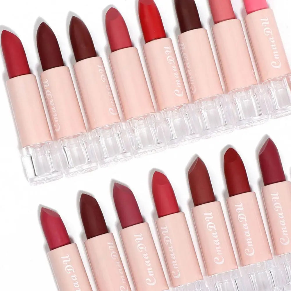 CmaaDu 15 Colour Moisturizing Matte Velvet Lipstick Easy To Color Waterproof Long Lasting Nude Lipstick Lipgloss Makeup Cosmetic Oasis Select