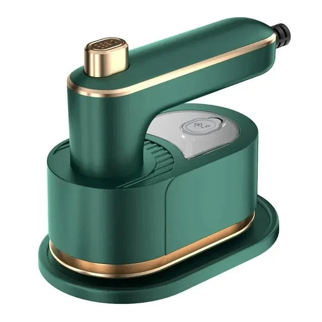 50ML Mini Handheld Steam Iron 40W Foldable Wet Dry Ironing Machine Household Travel Fast Heating for Clothes Fabric Wrinkle Oasis Select green EU plug
