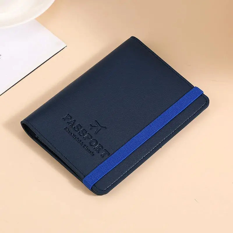 Cute Waterproof PU Leather Passport Holder Travel Credit Card Wallet for Men/Women - Waterproof Passport Cover Oasis Select Dark blue
