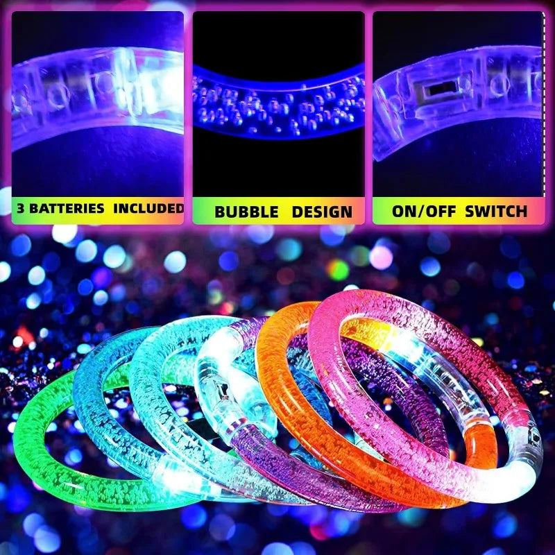 1-100PCS Halloween LED Acrylic Glow Bracelet Concert Support Fluorescent Bracelet Holiday Party Bracelets Holiday Decoration Oasis Select