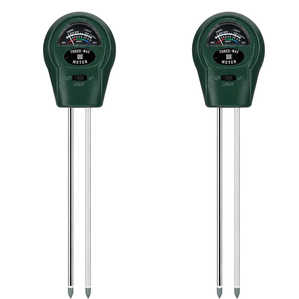 3-in-1 Soil Tester PH Moisture Light Meter Plant Water Sensor Gardening Tool for Indoor Outdoor Garden Farm Flowers Battery Free Oasis Select Soil Tester-2pcs