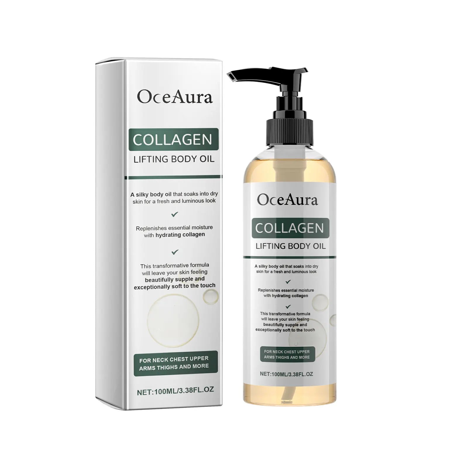 OceAura Collagen Firming Body Oil – Skin Tightening for Women Firming Body Oil Oasis Select 100ml boxed