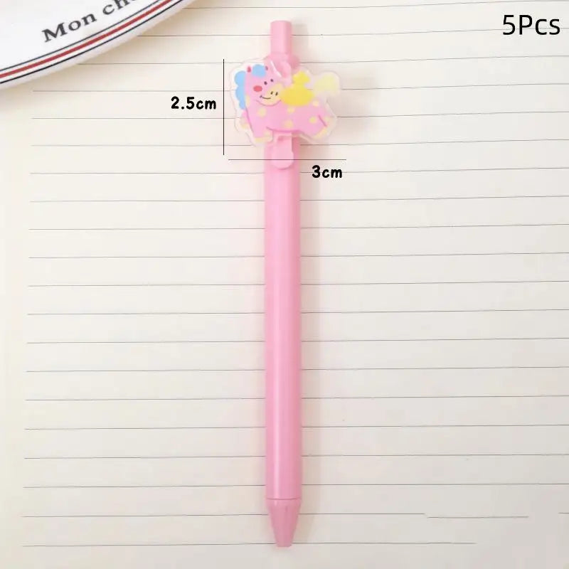 5/6Pcs Cute Pony Neutral Pen Acrylic Decorative Gel Pen Quick Drying Neutral Pen Student Stationery Office Stationery Supplies Oasis Select A3