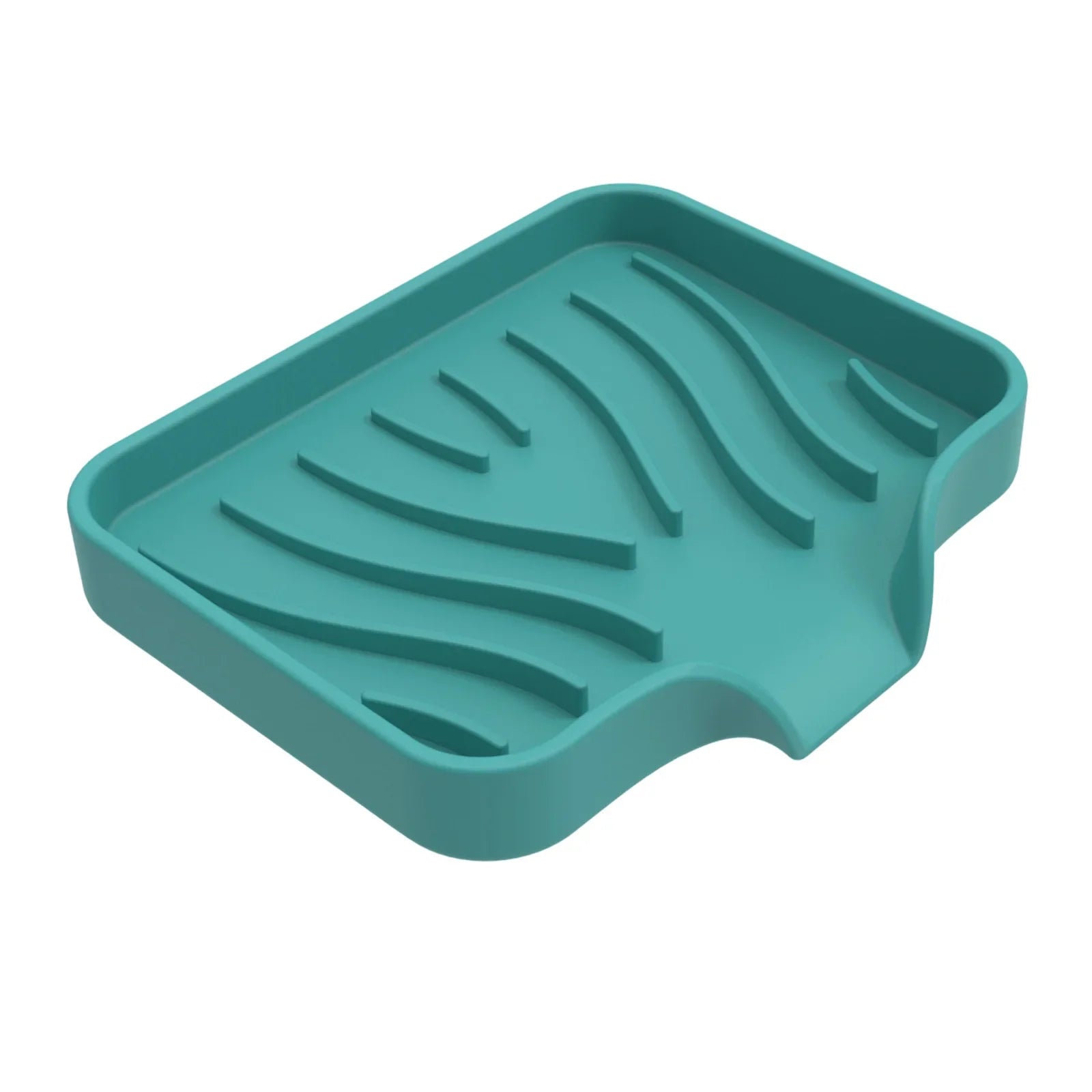 1-Pack Silicone Drain Soap Box Kitchen Bathroom Anti-slip Sink Tray Creative Washing Table Soap Tray Free Punch Drain Rack Oasis Select Green