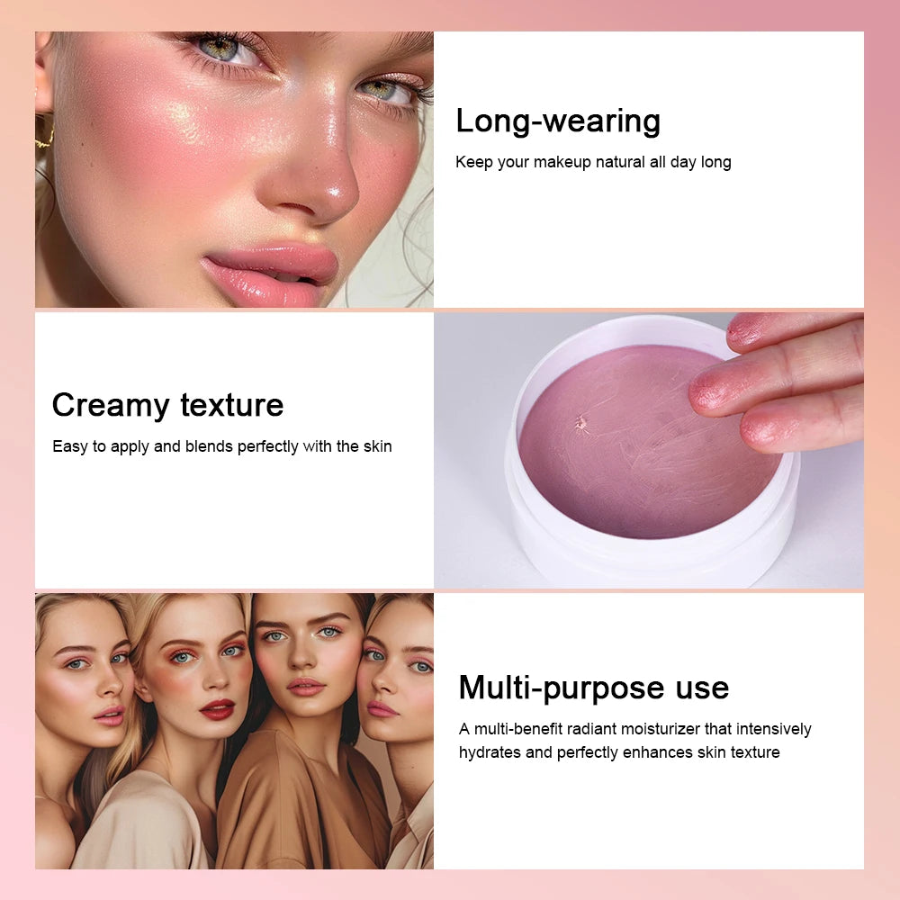 4 Colors Multi-Purpose Cream Blush Lipstick And Facial Makeup Long-Lasting Nourishing Creamy Lightweight Blusher Korean Makeup Oasis Select