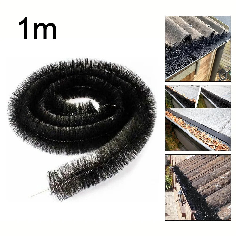 1M Gutter Guard Brush Leaf Filter Roof Leaf Guard Cleaner Heavy Duty Twig Filter For Roof Downpipe Roof Brush Oasis Select