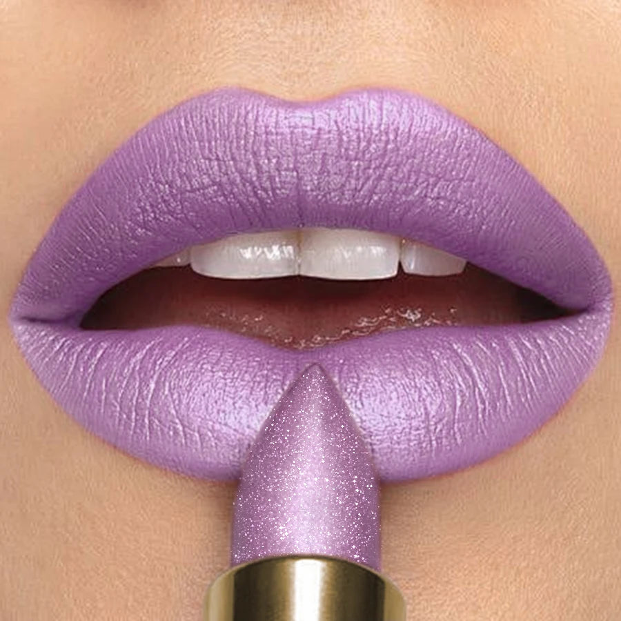 KAFURUX Metallic Glitter Lipstick – 16 Colors, Waterproof