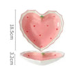 Strawberry Love Pink Plate And Bowl Ceramic Tableware Hand-painted Plate For Household Girls And Kids Oasis Select Heart Shaped Plate