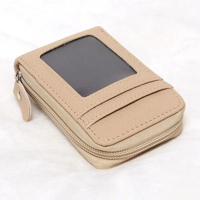 JETTING PU Leather Zipper Card Holder Wallet with ID Window Card Holder Wallet Oasis Select A4
