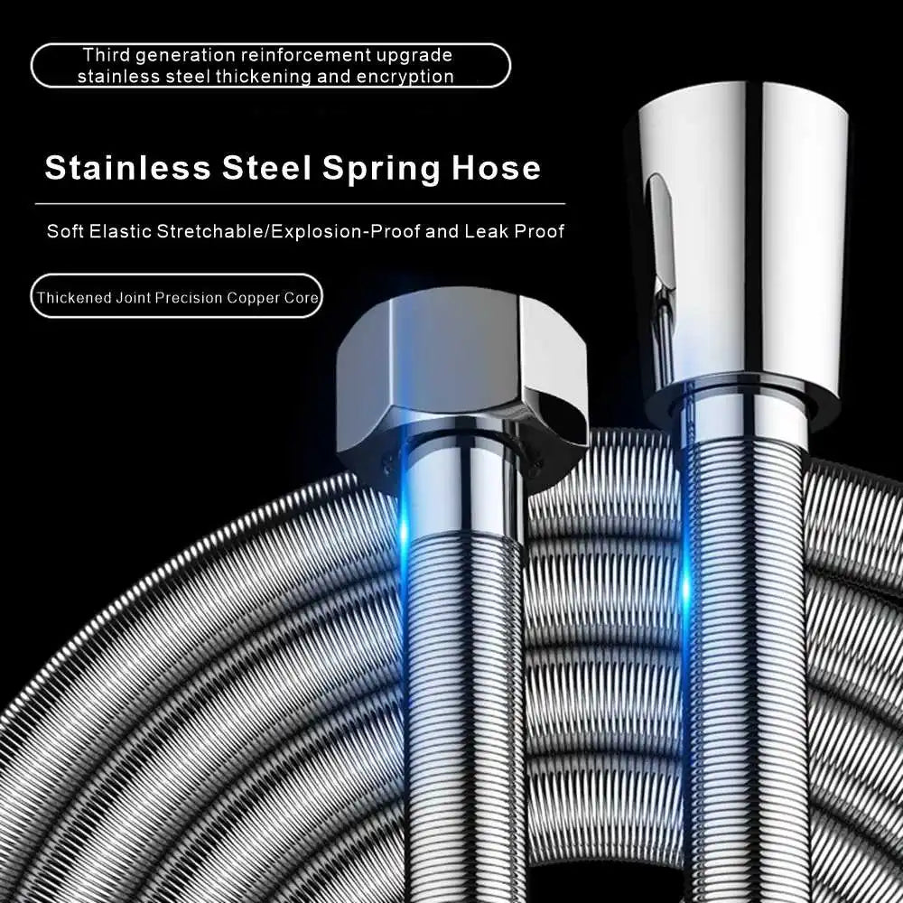 1.5/2M Stainless Steel Encryption Flexible Shower Hose Long Water Hose Extension Plumbing Pipe Pulling Tube Bathroom Accessories Oasis Select