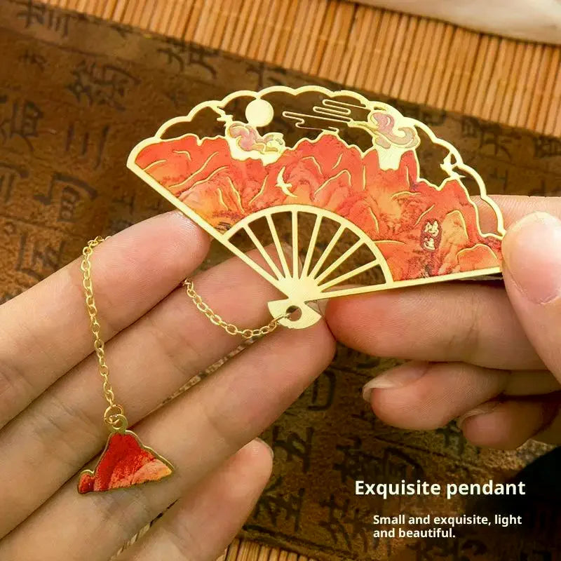 Vintage Butterfly Fan Metal Bookmark Hollow Flower Painting Bookmarks Student Reading Book Clip For Book Lovers Readers Gifts Oasis Select