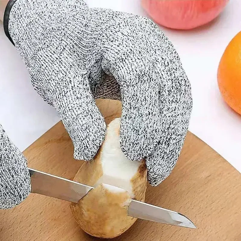 1 Pair Grade 5 Cut Resistant Gloves Machine Washable Kitchen HPPE Scratch Resistant Glass Cutting Safety Protection For Gardener Oasis Select