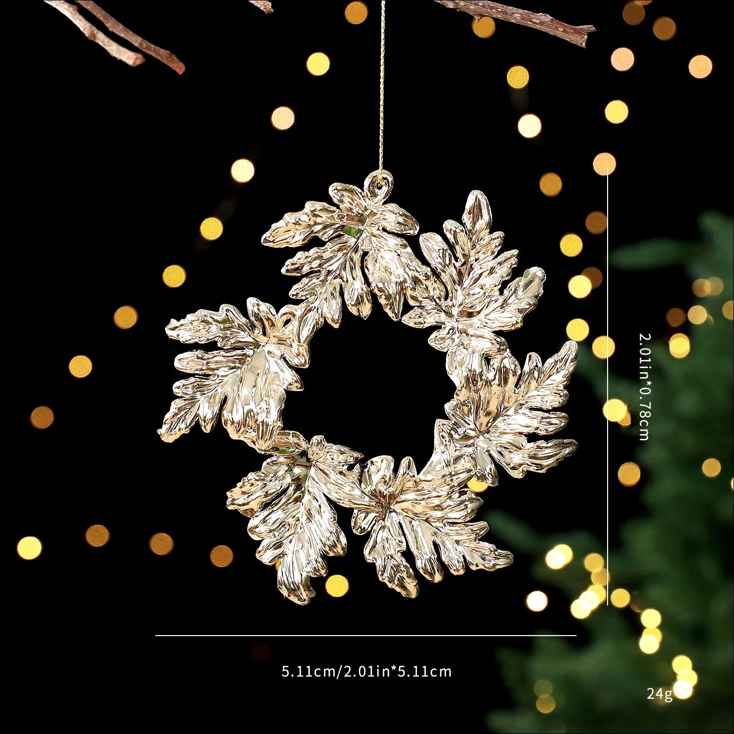 Gold Christmas Tree Ornaments – Angel, Snowflake & Butterfly