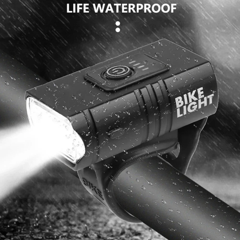Bicycle Light 2T6 LED Front USB Rechargeable Mountain Bicycle Lamp 1000LM Bike Headlight Flashlight Cycling Accessories Tail Oasis Select