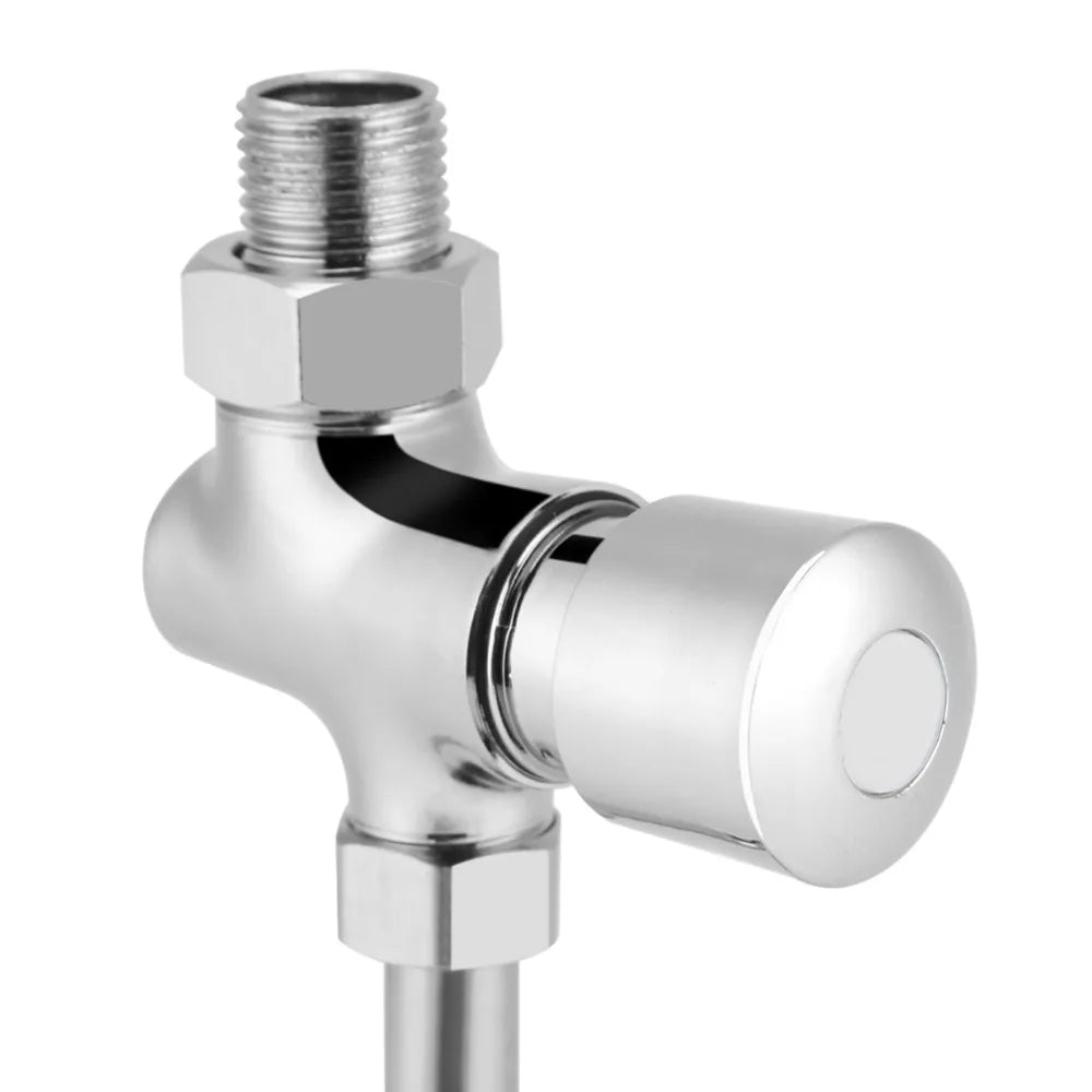 Zinc Alloy Button Urinal Flush Valve – Manual Delay Shutoff