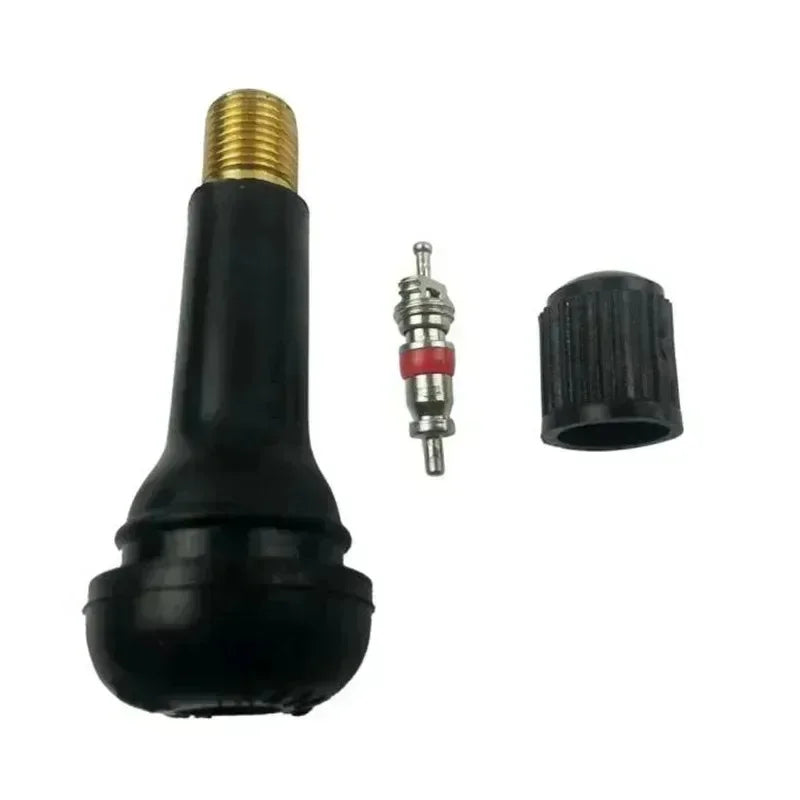 TR414 Tubeless Car Wheel Tire Valve Stems with Caps Tyre Rubber Valves with Dust Caps Black Rubber Valve Stems Accessories Oasis Select