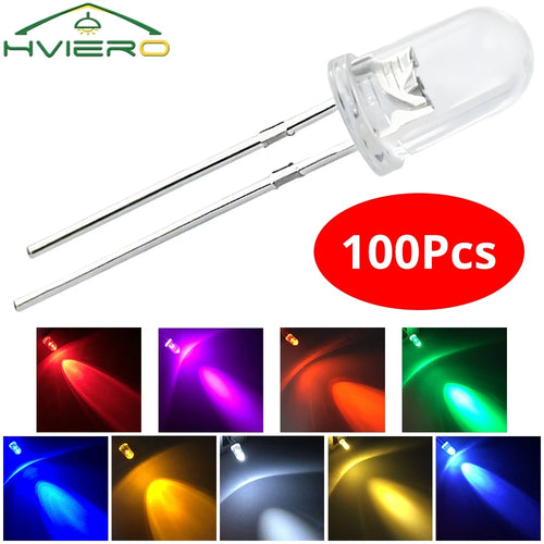 100pcs 5mm LED Diodes – Super Bright Water Clear DIY Bulbs LED Diode Pack Oasis Select