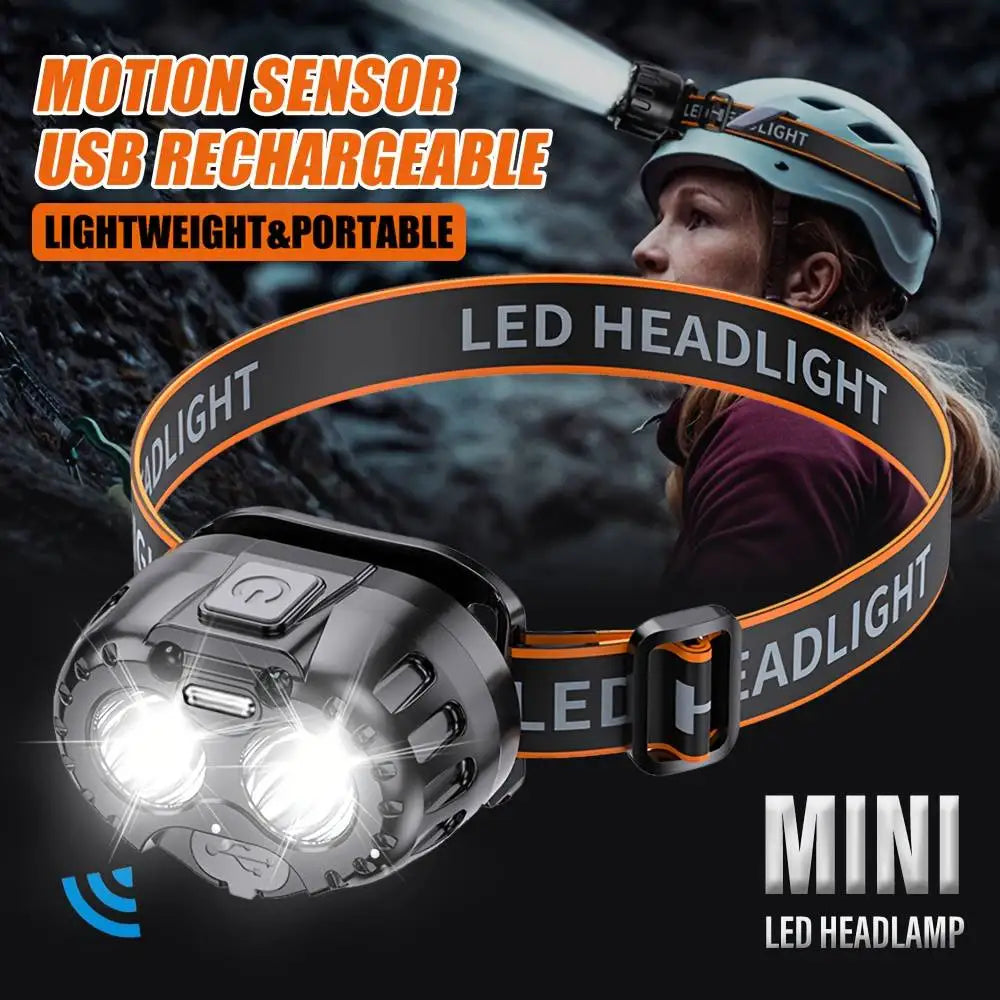 Powerful Headlamp LED Rechargeable Work Light Adjustable Flashlight with Magnetic Head Torch Outdoor Camping Cycling Lantern Oasis Select
