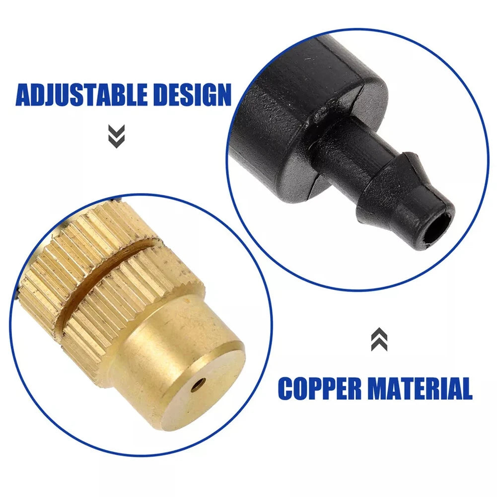 50Pcs Misting Nozzles Adjustable Brass Spray Nozzle Garden Hose Sprinkler Head Atomizing Nozzle Outdoor Garden Equipment Oasis Select