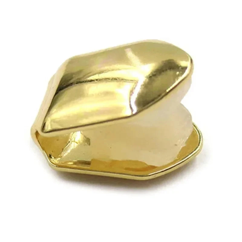 1/2/3/4pcs Fashion Gold Color Small Single Tooth Cap Grills Hip Hop Style Teeth Grill Golden Dental Braces Teeth Makeup Tools Oasis Select
