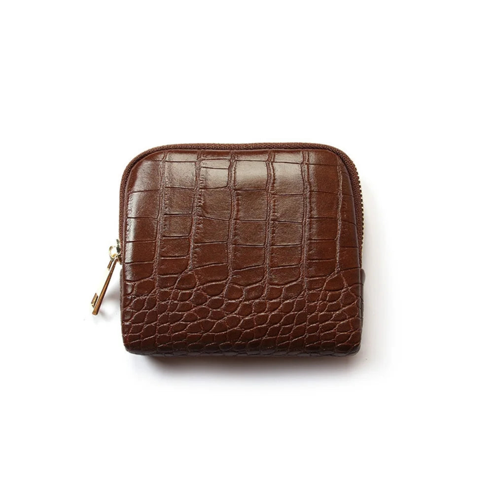 Travel Jewelry Organizer Crocodile-Pattern Jewelry Storage Bag Crocodile Pattern Bag Multi-Compartment Portable Jewelry Case Oasis Select Coffee