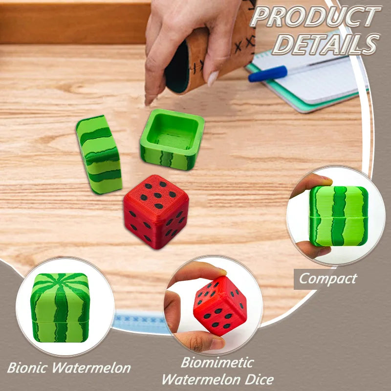1Pcs Summer Themed Watermelon Dice Unique Design Fun Party Games for Drinking Games Safe Material Entertainment Oasis Select
