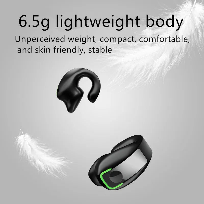 Headset With Microphone Bluetooth 5.3 Ear Clip Headphone TWS Wireless Earphone Single In-Ear HD HiFi Stereo Touch Control Sports Oasis Select